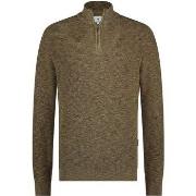 Sweat-shirt State Of Art Pull Half Zip Vert Mélanger