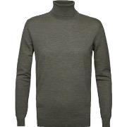 Sweat-shirt Profuomo Pull Col Roulé Merino Vert