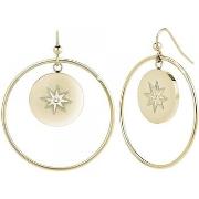 Boucles oreilles Sc Bohème BD2318-BO-DORE-DIAMANT-BLANC