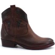 Chaussures Jiudit Stivaletto Texano Pelle Testa Di Moro Cuoio 877