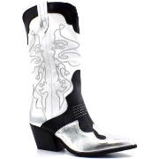 Chaussures Divine Follie Texano Donna Silver Bianco Nero DF2324