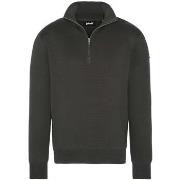 Sweat-shirt Schott Pull a col zippe homme Ref 58378 Dark Kaki