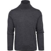 Sweat-shirt Suitable Pull Col Roulé Merino Anthracite