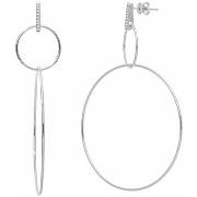 Bijoux Orusbijoux Boucles D'oreilles Argent Rhodié Sertie Zirconium El...