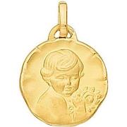 Pendentifs Brillaxis Médaille enfant or jaune 9 carats 14mm