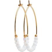 Boucles oreilles Brillaxis Créoles perles blanches