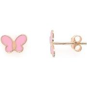 Boucles oreilles Brillaxis Boucles d'oreilles papillon laqué rose