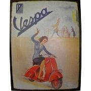 Tableaux, toiles Forme Grande Plaque métal de collection Vespa Piaggio