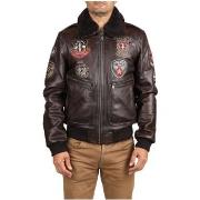 Blouson Redskins Blouson en cuir homme Ref 58621 Marron