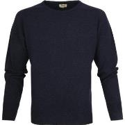 Sweat-shirt William Lockie Pull Laine d'Agneau Col Rond Midnight Marin...