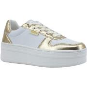 Chaussures Guess Sneaker Basket Ox Donna White Gold FL8LFELEA12