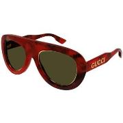 Lunettes de soleil Gucci GG1152S Lunettes de soleil, Havana/Vert, 54 m...