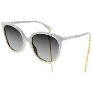 Lunettes de soleil Gucci GG1076S Lunettes de soleil, Blanc/Gris, 56 mm