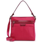 Sac bandoulière LANCASTER Sac besace Zippée Basic Verni 514-60 Fuxia