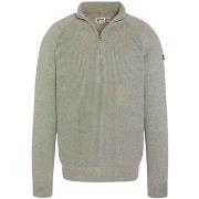 Sweat-shirt Schott Pull a col zippe homme Ref 58896 Gris Chine