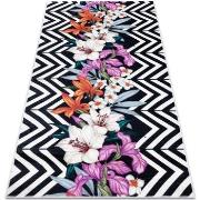 Tapis Rugsx Tapis lavable ANDRE 2300 fleurs, zigzag antidérap 80x150 c...