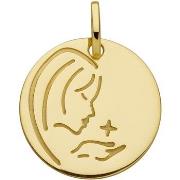 Pendentifs Brillaxis Médaille moderne Vierge dessinée or 18 carats