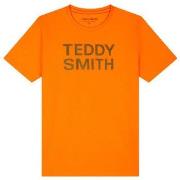 T-shirt enfant Teddy Smith TEE-SHIRT 3 TICLASS JUNIOR - TANGERINE/NOIR...