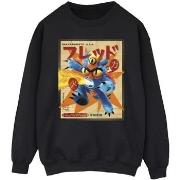 Sweat-shirt Disney Big Hero 6 Baymax Fred Newspaper