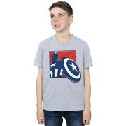 T-shirt enfant Marvel Avengers Captain America Outline