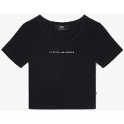 T-shirt enfant Le Temps des Cerises Crop top yukongi noir