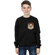 Sweat-shirt enfant Dessins Animés Tasmanian Devil Face Faux Pocket