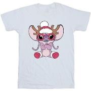 T-shirt enfant Disney Lilo Stitch Angel Reindeer