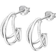 Boucles oreilles Lotus Boucles d'oreilles créoles Silver triple