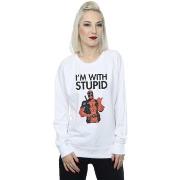 Sweat-shirt Marvel Deadpool I'm With Stupid