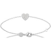 Bracelets Brillaxis Bracelet argent rhodié coeur empierré OZ