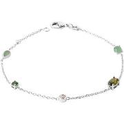 Bracelets Brillaxis Bracelet argent rhodié OZ vert