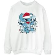 Sweat-shirt Disney Lilo And Stitch Christmas Lights Sketch