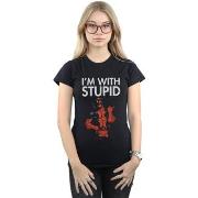 T-shirt Marvel Deadpool I'm With Stupid