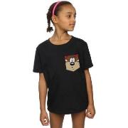 T-shirt enfant Dessins Animés Tasmanian Devil Face Faux Pocket