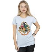 T-shirt Harry Potter Hogwarts Crest Gold Ink