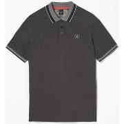 T-shirt Le Temps des Cerises Polo talik en jacquard noir