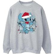 Sweat-shirt Disney Lilo And Stitch Christmas Lights Sketch