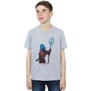 T-shirt enfant Dc Comics Aquaman Battle Silhouette