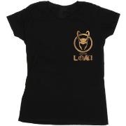 T-shirt Marvel Loki Horn Logo Faux Pocket
