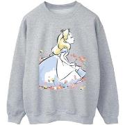 Sweat-shirt Disney Alice In Wonderland Sketch Flowers