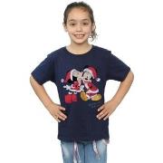 T-shirt enfant Disney Mickey And Minnie Christmas Kiss