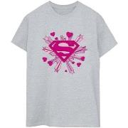 T-shirt Dc Comics Superman Pink Hearts And Stars Logo