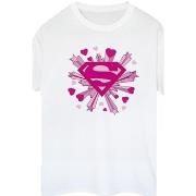 T-shirt Dc Comics Superman Pink Hearts And Stars Logo