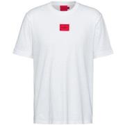 T-shirt BOSS T-shirt Diragolino 212 blanc avec étiquette logo rouge
