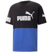 T-shirt Puma T-SHIRT POWER COLORBLOCK TEE NOIR BLEU