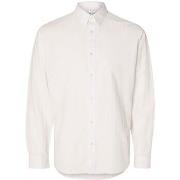 Chemise Selected 16078867 SLIM LINEN-WHITE