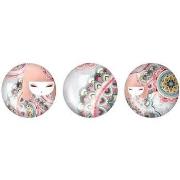 Tableaux, toiles Kontiki 3 magnets ronds en verre assortis Kimmidoll -...