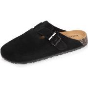 Chaussons Isotoner Chaussons Mules en cuir, semelle extra souple