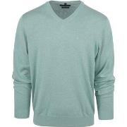 Sweat-shirt Casa Moda Pull Col-V Vert Menthe