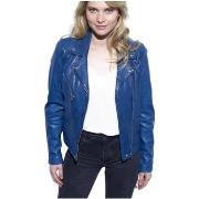 Blouson Daytona Blouson en cuir femme Ref 54124 Bleu